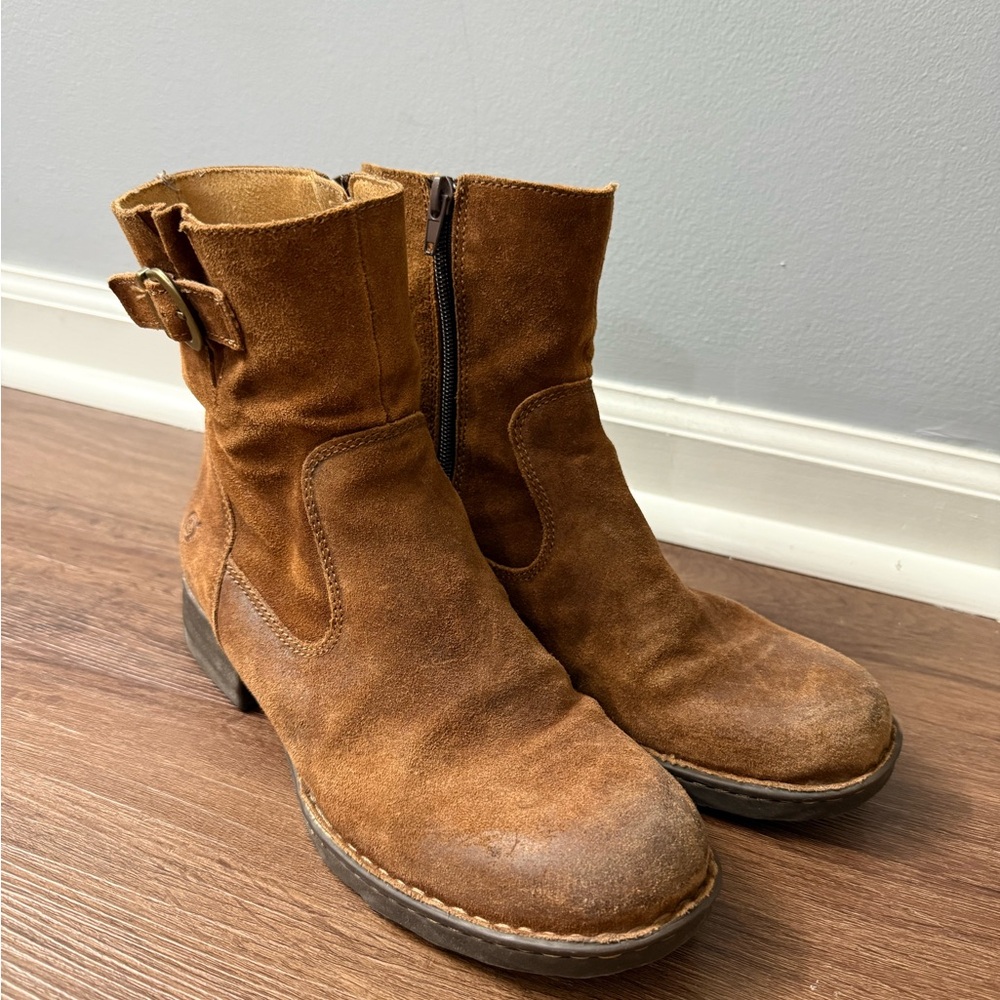 Brown Suede Ankle Boots